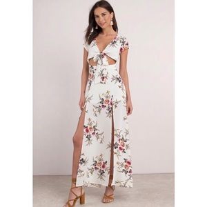Tobi White Floral Maxi Wrap Dress